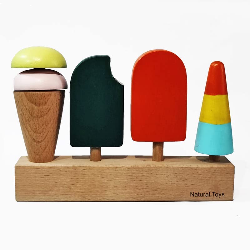 Natural Toys | Wooden Pretend Toy Ice Cream Set (B0BHR7Z2NQ) Amazon Price History, Amazon Price Tracker