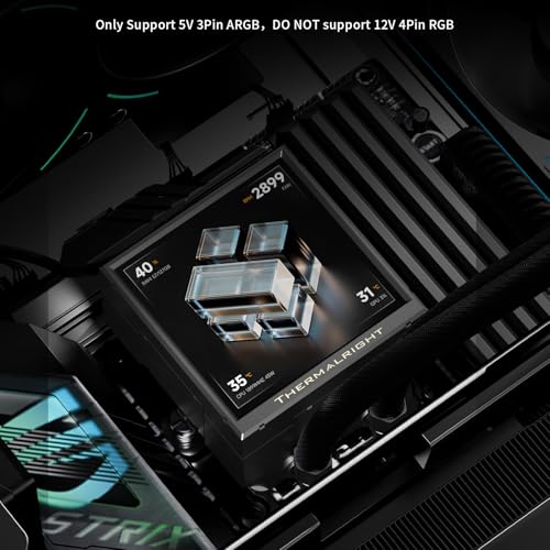 Image of Thermalright Peerless Vision 360 UB ARGB Black CPU Aio Cooler,PC 360 Specification Water Cooler System with Inline PC Fans,3.95''IPS LCD Screen with 480x480 Resolution,for AM4 /AM5;Intel 1700 /1851