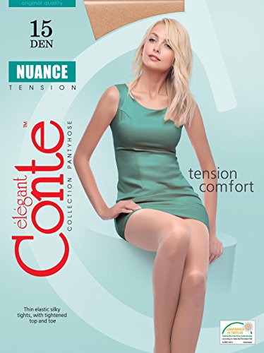Image of Conte Tights Classic Matte Effect Sheer Pantyhose with Control Top Nuance 15 Den
