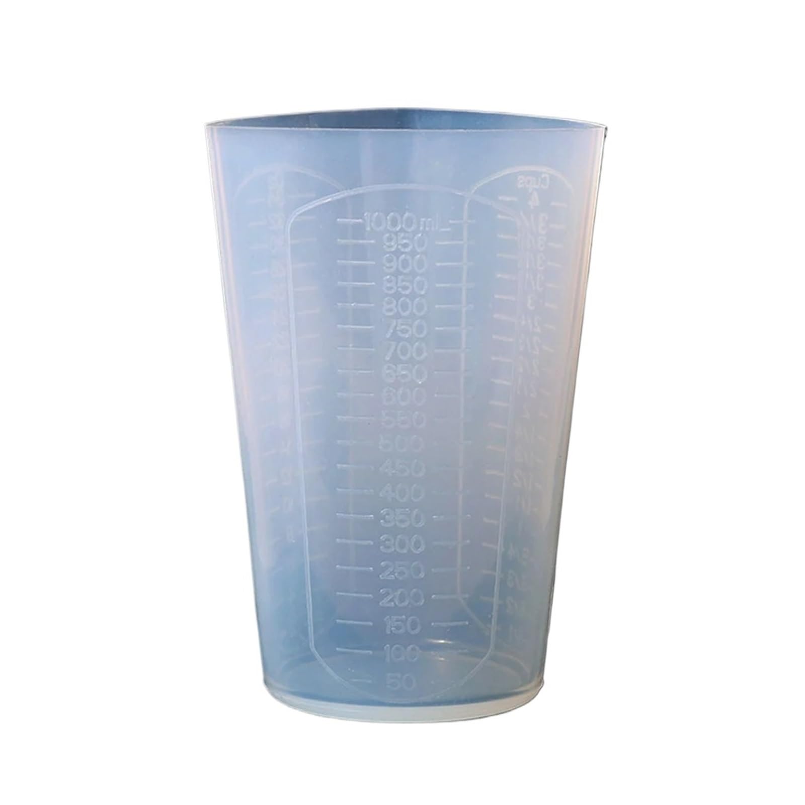 50ML-1000ML dreieckiger, abgestufter Messbecher aus Silikon for Flüssigkeiten(1000ml)
