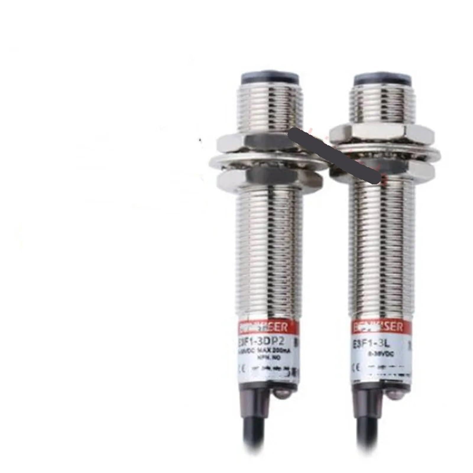 LYEUXHJPX 2pcs M12 Opposed Photoelectric Switch DC 24V Three Wire NPN Normally Open PNP Normally Closed Inductive Sensor 220V