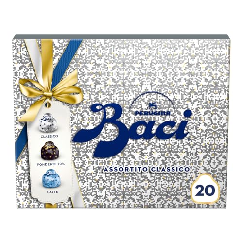 50%2596 BACI(バッチ) アソート詰め合わせ シルバー スパークリング GIFT BOX 20P (オリジナルダーク・ミルク・エキストラダークチョコレート)(個包装 イタリア産 ギフト) 【Amazon･アマゾン】で 食品・飲料 など 他商品も掲載の場合あり