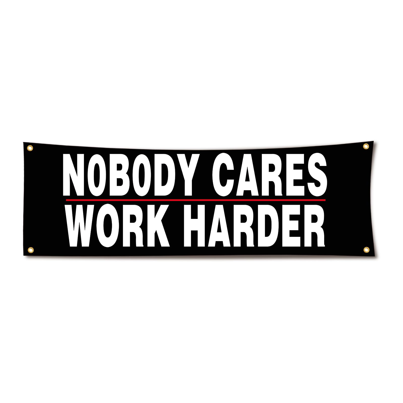 Lyeedoom NOBODY CARES|WORK HARDER Motivational Gym Banner - Fitness Wall Art for Home Gym, Office & Dorm - Exercise Encouragement Tapestry with Inspirational Quotes for Men & Women