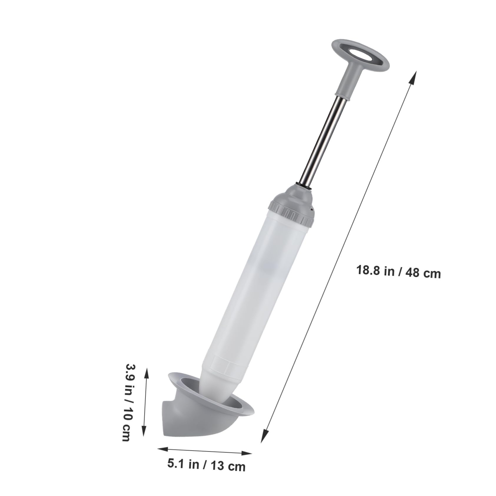 SHINEOFI Sturalavandini per WC a Pressione, Sblocco Rapido per Scarichi e Lavandini, Testa Curva, Struttura Robusta in Acciaio Inox e Pp, Bagno e Cucina