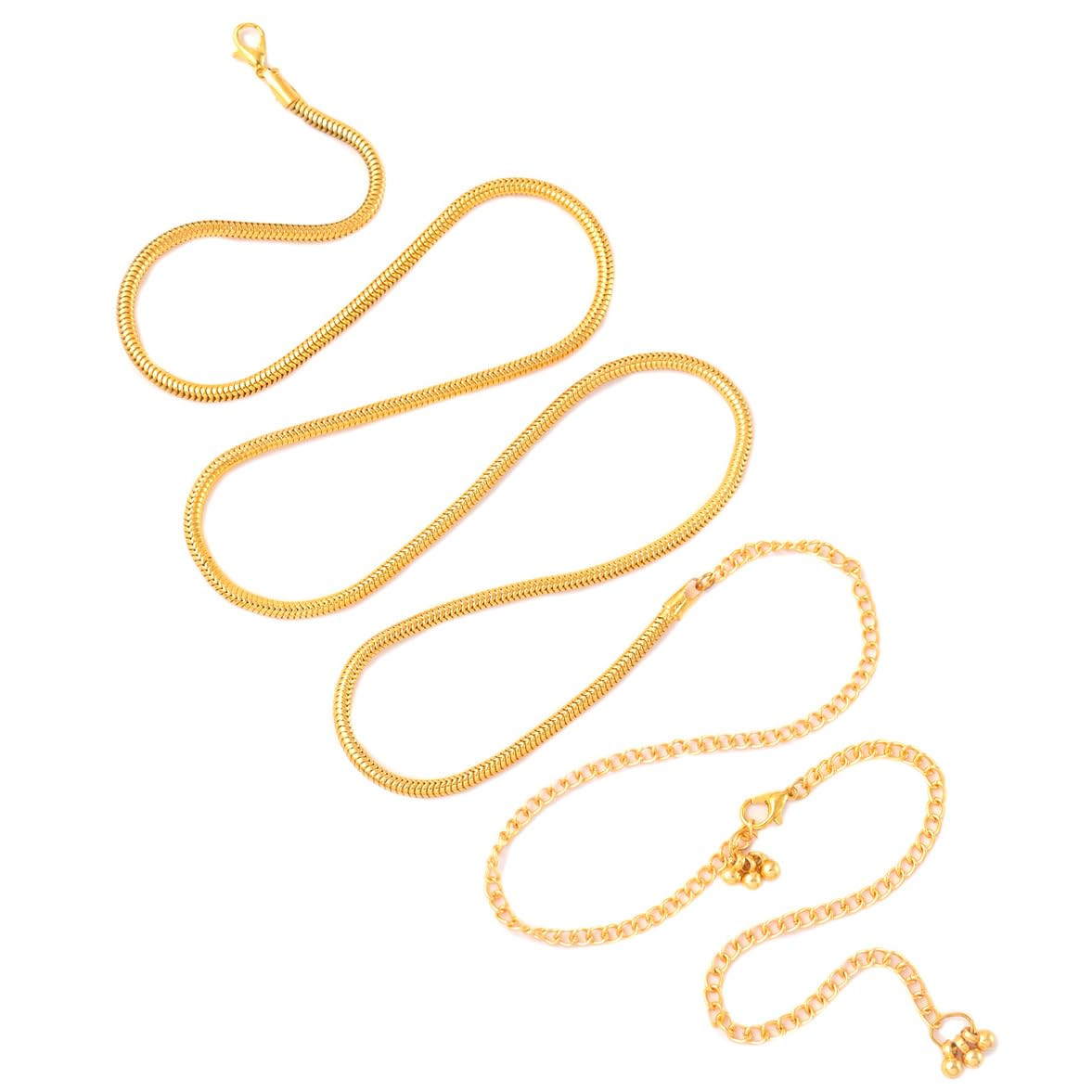 FASHIONS Adjustable Gold Plated Round Snake Waist Belly Body Chain Kamarbandh Golden Beach Bikini Chains for Women Girls