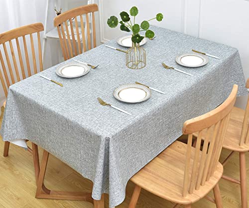 Nappe de Table Plastique Imperméable en PVC Gris Rectangulaire 137x250 cm - 7