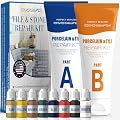 Tile Repair Kit, Ceramic Tile Repair Kit(Color Match), Porcelain Repair Kit with Super Strong Adhesion, Fix Porcelain Tile Chips, Cracks, Holes on Ceramic Tile, Porcelain, Acrylic, Fiberglass