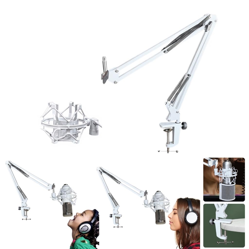 Bras de microphone réglable en métal pour enregistrement et diffusion