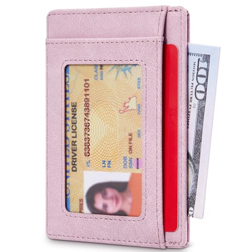 Image of Travelambo Slim Wallet Front Pocket Minimalist Leather RFID Blocking Medium Size