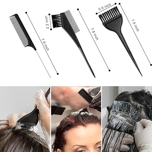 6PCS Hair Dye Kit, Colouring Tint Tool Brush Kit and Bleach Mixing Bowl Comb and Bowl Set Kit Diy Salon Professional Hairdressing & Highlighting Kit for Men Women (6PCS) - Image 5