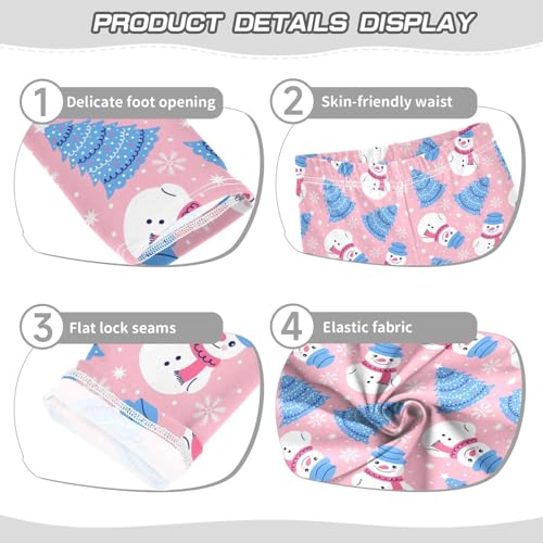 Girls' Leggings Christmas Casual Pants Ankle Length Leggings Comfortable Soft Tights Pants for Girls for 4-10 Years4