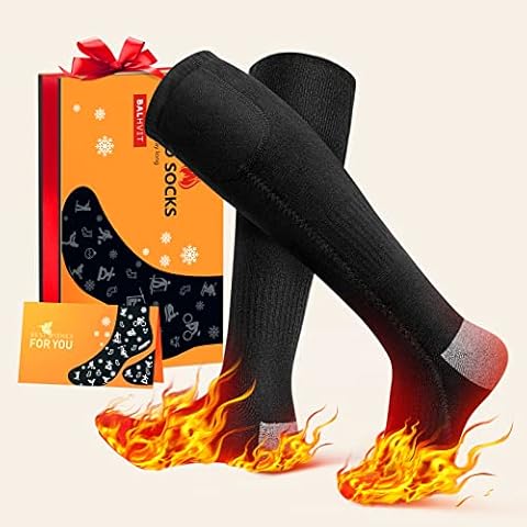 Balhvit life Upgraded Two Sides Heated Socks for Men Women, Up to 12 Hour Heating Socks-Rechargeable Electric with 3 Heat Settings, Washable Warm Winter Cotton Thermal Hunting Camping, Black (STWZ03) Cover