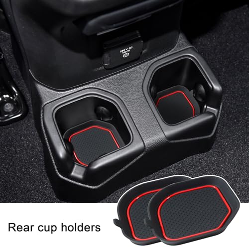 Portavasos para Wrangler JL JLU 2018-2026 silicona rojo 4 piezas miniatura 5