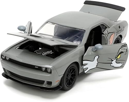 Miniatura 7 de Jada Toys Tom and Jerry 1:24 2015 Dodge Challenger Hellcat - Coche fundido a presión con figura Jerry de 2.75 pulgadas, juguetes para niños y adultos