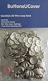 100 Buttons2Cover Cover Buttons with Wire Loop Back Size 30 (3/4