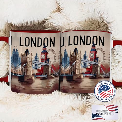 Taza de cerámica con ilustración artística de Londres 11oz miniatura 6