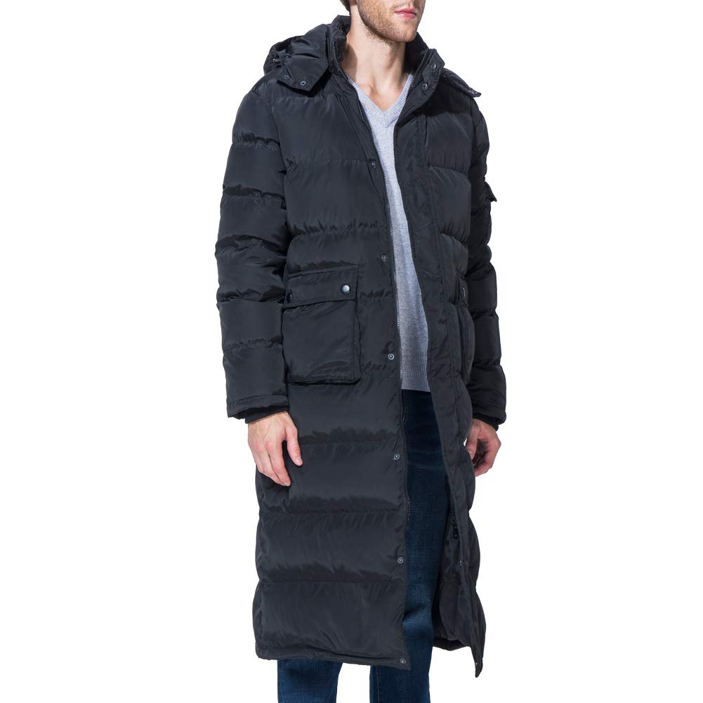 Tapasimme Men's Winter Warm Puffer Coat Men Packaged Puffer Jacket Long Coat with Hooded Compressible