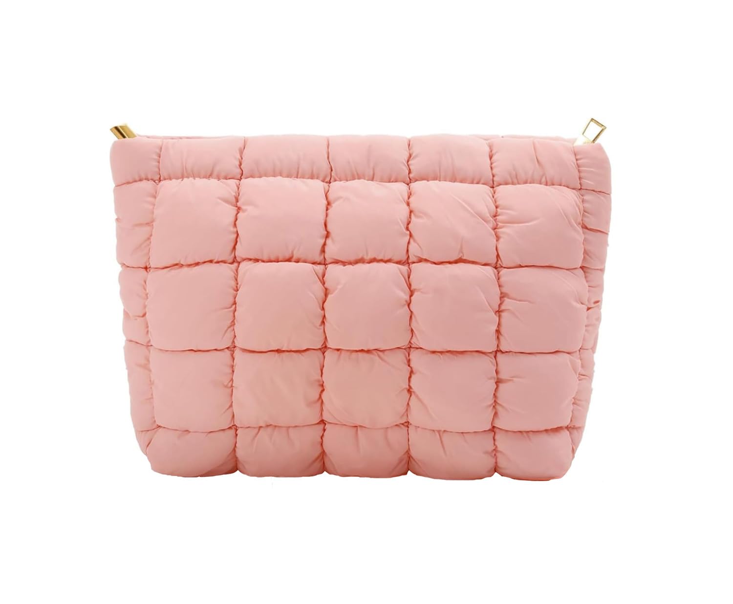 Puffy Quilted Makeup Bag, Cosmetic Bag, Travel Toiletry Organizer Pouch, Clutch for Women, Pink, Puffy Quilted Makeup Bag-image-47