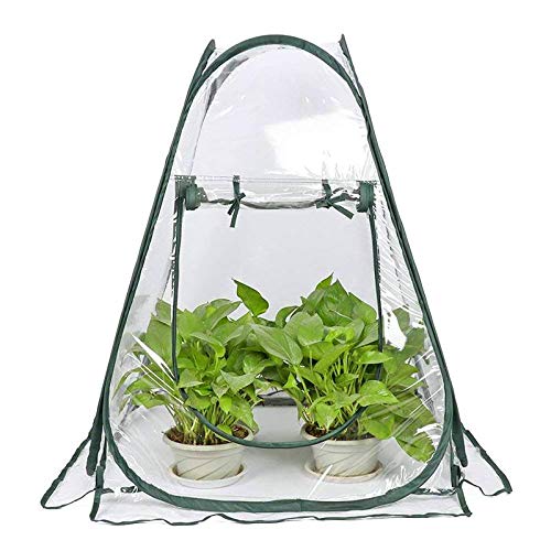 QWERTOUY Portable Folding Mini Transparent Garden Plant Flower Cover Tent Mini Greenhouses PVC Warm Room Garden Greenhouse