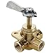 Parker V406P-4 Ground Plug Shutoff Cock, Brass, Female Pipe Female Pipe 3 Ends, 1/4"