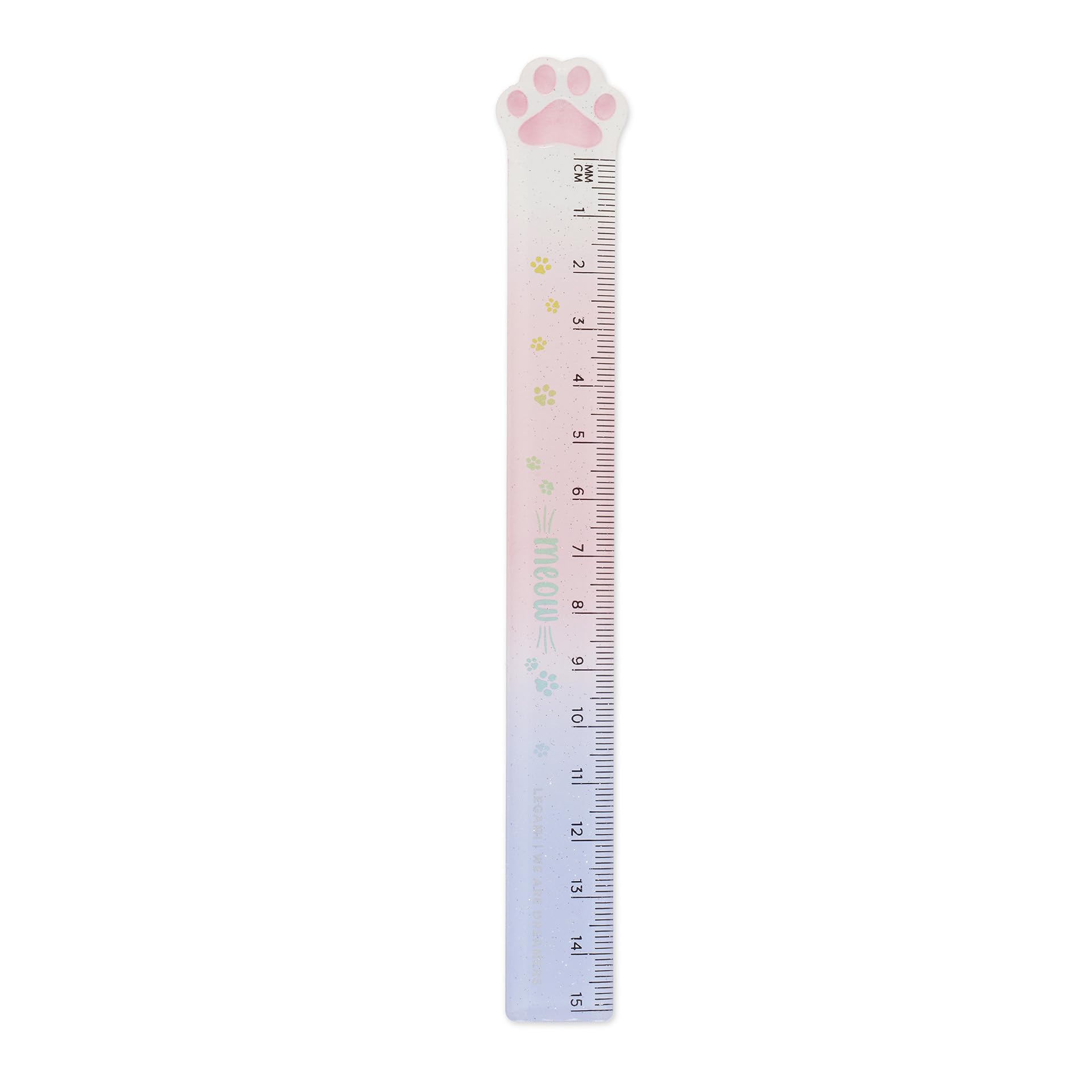 Legami - Linijka Meow do mierzenia, podkreślania i rysowania wyraźnych i precyzyjnych linii, plastikowa linijka tematyczna Kitty, 15 cm