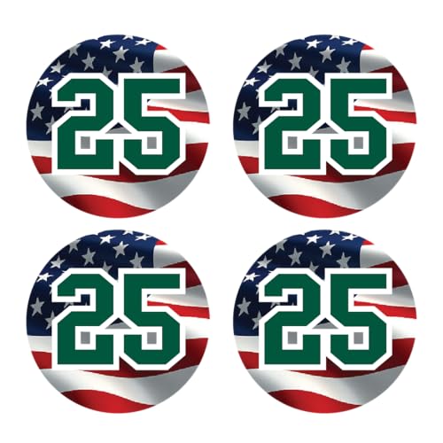Bat Knob Stickers Handle Decals Baseball Softball Personalized Number American Flag Team Colors Custom (Green/White)