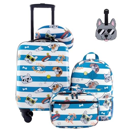 5-Piece Kids' Luggage Set - Cool Dog