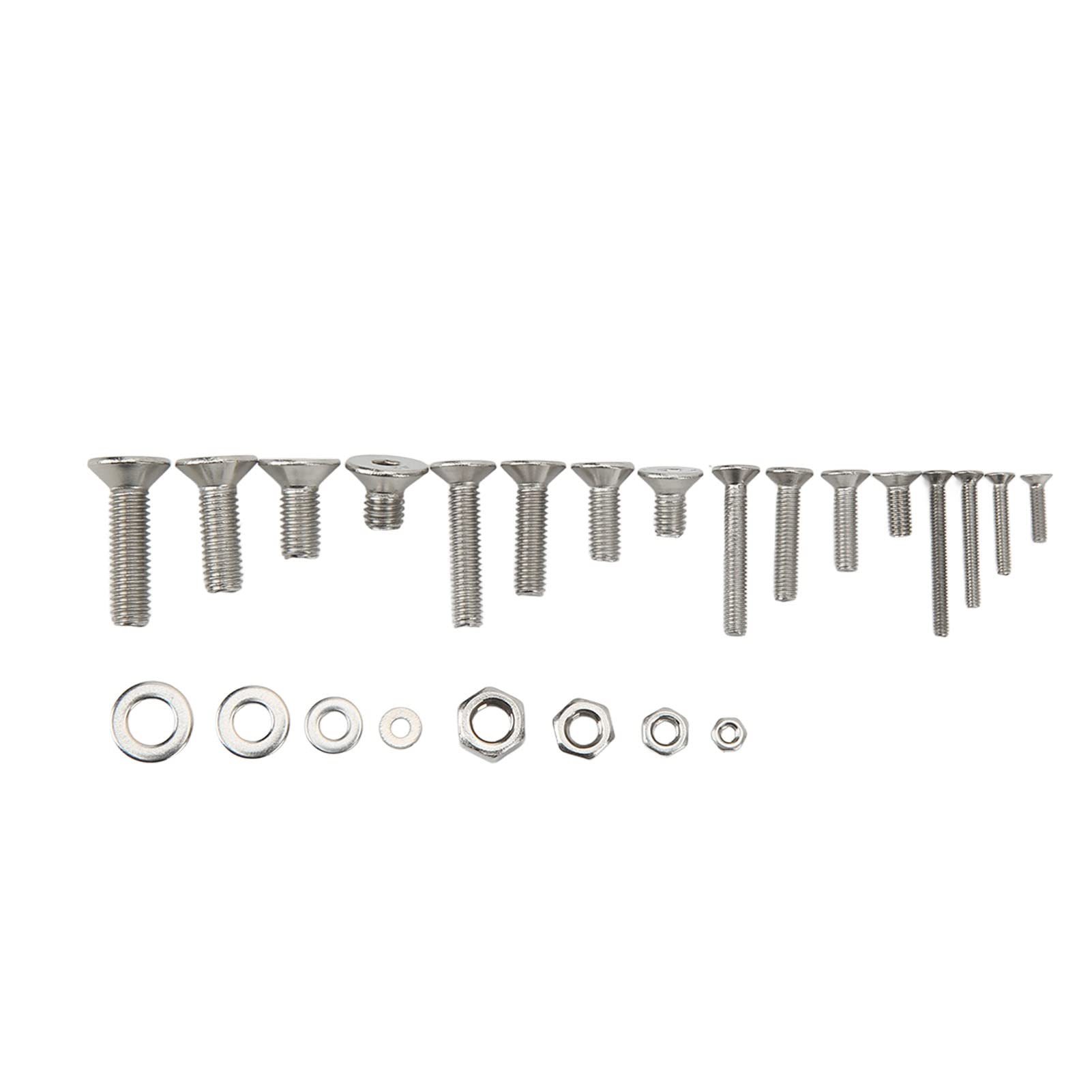 1220-teiliges Schraubenmutter-Unterlegscheiben-Set, Flachkopf-Innensechskant, Edelstahl 304, M2, M3, M4, M5, Schrauben-Montageset für Präzisionsmaschinen, Elektronik,