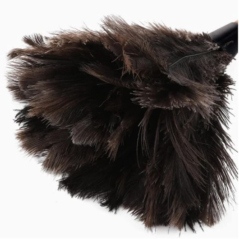 Image of Anti-Static Ostrich Feather Fur Brush Duster Dust Cleaning Tool Wooden Handle Dusting Tools Feather Duster Dust Collector