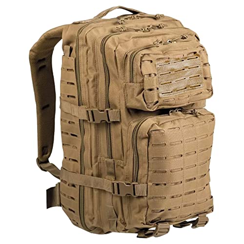 BaHoki Essentials Large Size Tactical Backpack - Military Rucksack with Molle Bags - Ventilated Mesh Adjustable Bag (Tan) by BaHoki Essentials - Used condition - US$18.08