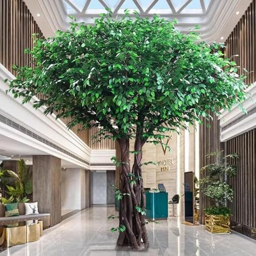 DDZJTPP Plantas Artificiales De Gran Tamaño, árboles De Higuera De Bengala Artificiales Verdes, Interiores, Sala De Estar, Boda, Hotel, Centro Comercial Decoración, Paisajismo,3x2.5m/9.84x8.2ft
