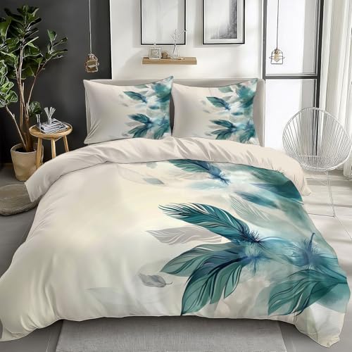 CozyRest Bettwäsche Set 3-teilig, 240 x 220 cm Aquarell Blaue und grüne...