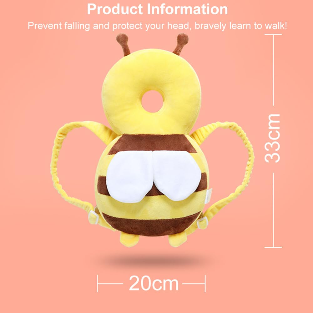 Protection de Tête pour Bébé, Coussin de Protection de Tête, Coussin de sac à dos Réglable et Respirant pour Tout-petits, Protège-dos pour Bébé de 4 à 24 Mois Marcher en Rampant