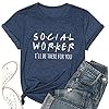 Social-Worker-T-Shirt-Women-Funny-Letter-Print-Graphic-Tees-Shirt-Casual-Short-Sleeve-Tops-Shirt-Coworker-Gift Social Worker T-Shirt Women Funny Letter Print Graphic Tees Shirt Casual Short Sleeve Tops Shirt Coworker Gift (L, Blue)