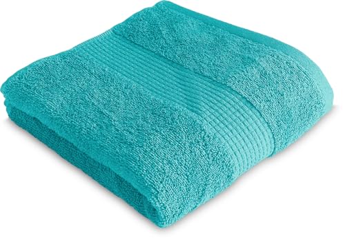 Serviette de Toilette 50 x 90 cm - 100% Coton - 450 GR/m2 - Bleu Turquoise