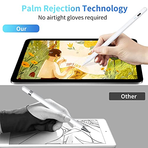 Image of OLV Upgraded Stylus Pen, iPad Pencil,High Precision&Sensitivity, Palm Rejection, Prevents False ON /Off Touch,Power Display,Tilt Sensitivity,Magnetic Adsorption for iPad 2018 White