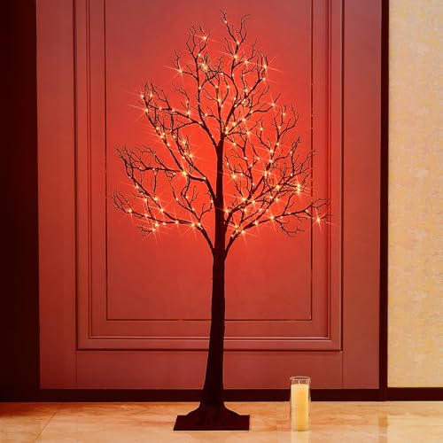 Birchlitland Halloween Tree with Lights 150 Orange Fairy Lights, 4TF