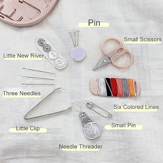 SHIVAARO Mini Travel Sewing Kit - Beginner Pocket Sewing Box with Essential Supplies - Needle, Thread, Buttons, Pins, Scissors, Clip, Needle Threader 4