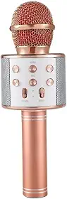WS-858 Microfone de karaokê sem fio portátil, Player de karaokê portátil para celular Alto-falante HIFI Bluetooth embutido, Selfie 3-em-1 bateria de lítio recarregável Karaokê KTV MIC