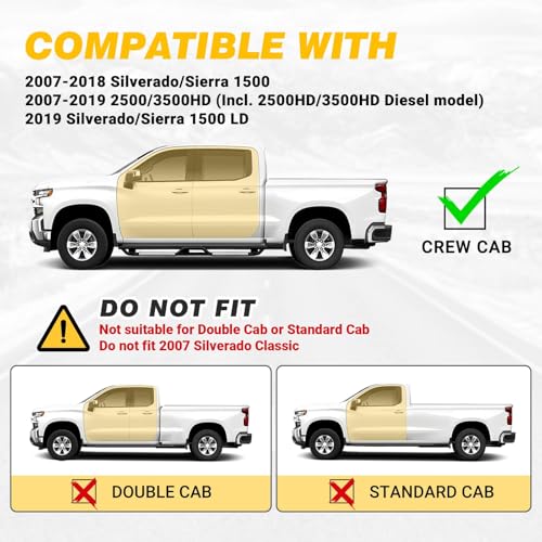 Estribos laterales para Chevy Silverado y GMC Sierra 1500 miniatura 2