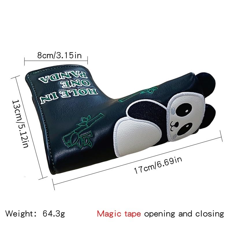 Golf SchläGerkopfhüLlen Niedliche Panda-Golf-Putter-Abdeckung, Golf-Kopfbedeckung, Schutz, 2 Stile GolfschläGer Hauben(1)