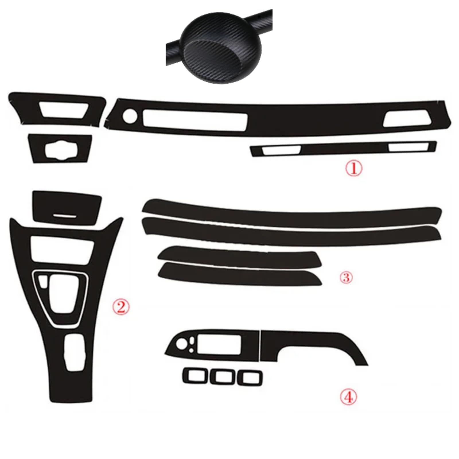 Fibre de carbone 5D pour BMW Série 3 E90 E92 : kit d'habillage intérieur luxe - 6