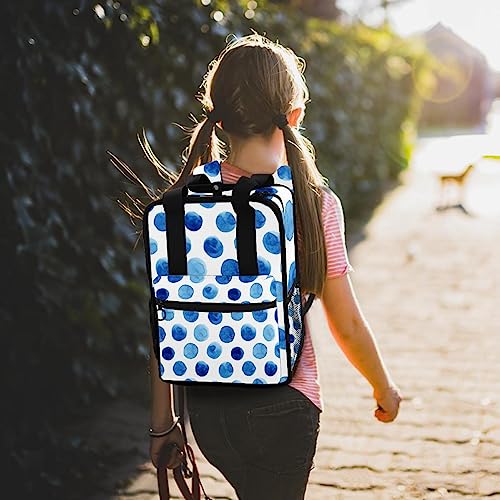Sac à dos pour garçons bleu à pois multicolore 35.5 cm
