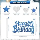 mciskin 7th Birthday Cake Topper,7th Birthday Decorations for Boys Girls,Royal Blue Cake Decorations,Personalised Cupcake Toppers with Heart Star for Girl Boy Women Men Party Supplies - Image 2