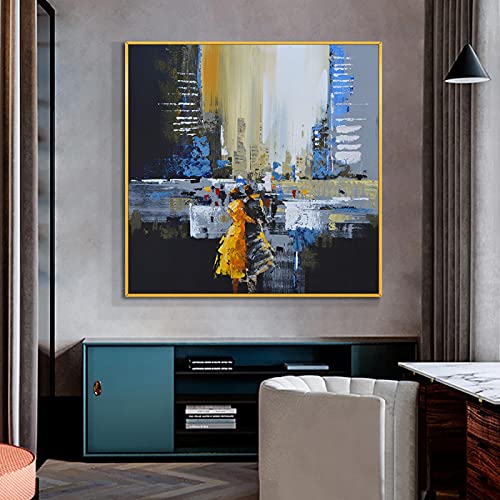 Peinture sur toile abstrait amoureux paysage de rue mur art photo 40x40