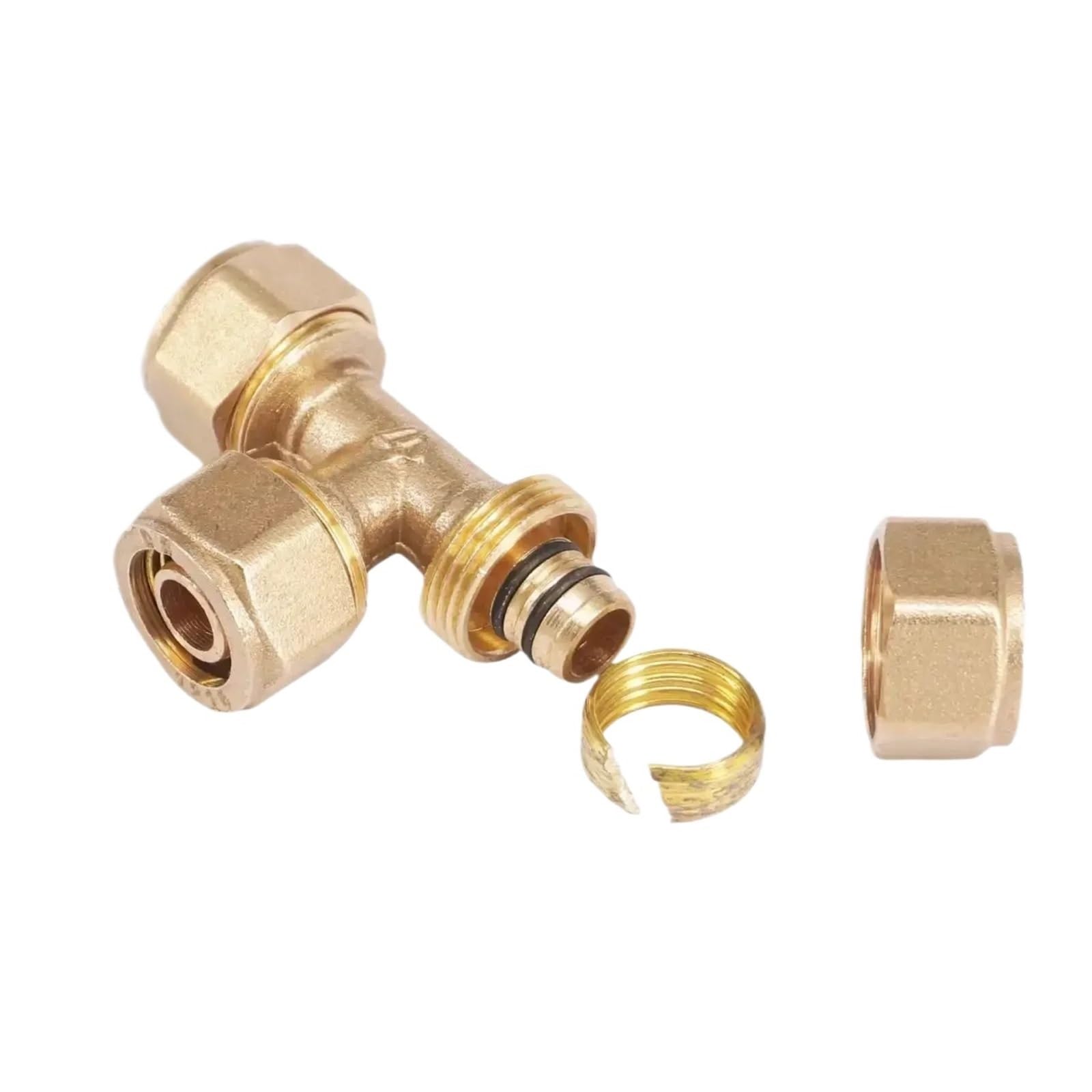 1 Uds. Ajuste de tubo de PEX-AL-PEX ID x OD 12x16mm 14x18mm 16x20mm 20x25mm 26x32mm camiseta igual 3 vías conector de tuberías de latón(26x32mm)