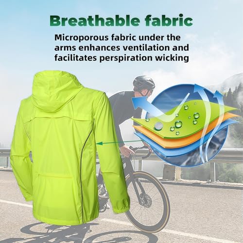 Chaqueta rompeviento para ciclismo hombre verde miniatura 4