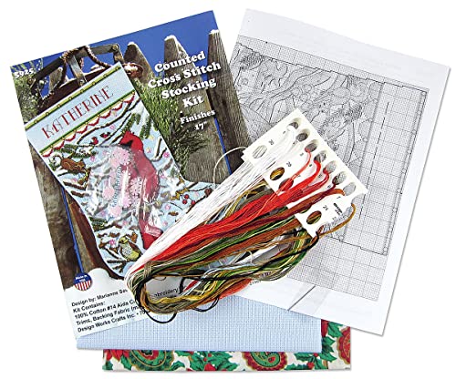 Image of Cardinal Counted Cross Stitch Stocking Kit
