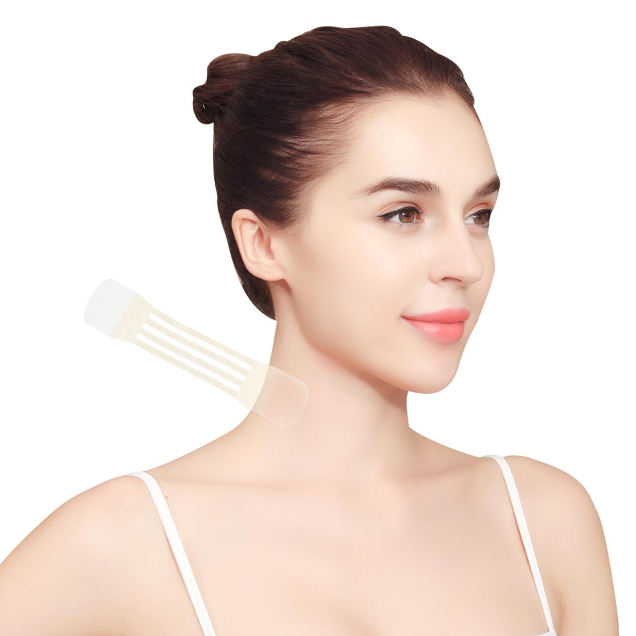 minkissy 4pcs Neck Lift Stickers Neck Lifting Patches Neck Lift Tapes Invisible Face Lifting Tape Skin Tightening Patches Adhesive Strip for Women Girls