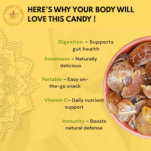 Image of Earthen Story Organic Amla Candy Chatpata 400g (2 x 200g) | Dry Gooseberry Rich in Vitamin C | Immunity Booster | Healthy Snack & Mouth Freshener | No Preservatives